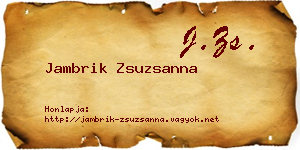 Jambrik Zsuzsanna névjegykártya